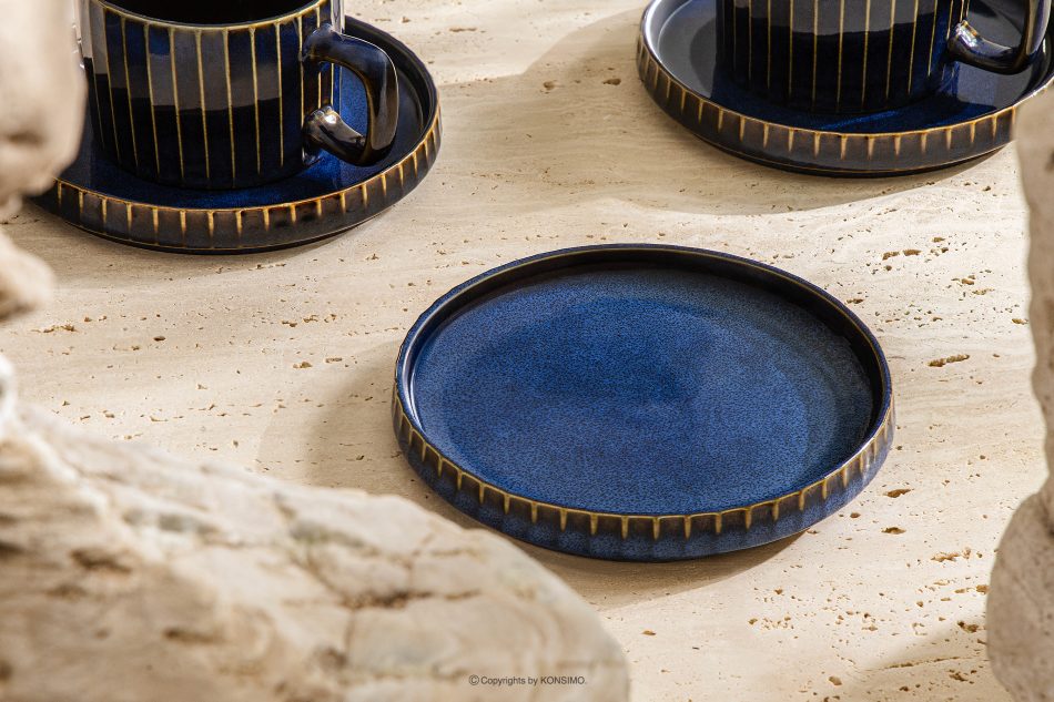 AD STRIPES Kávová súprava Cappuccino 6 osôb (18 ks) reaktívny porcelán tmavomodrý námornícka modrá - obrázok 13