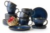 AD STRIPES Čajová súprava 6 osôb (18 ks) reaktívny porcelán tmavomodrý námornícka modrá - obrázok 1