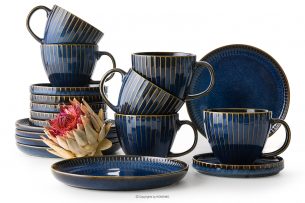 AD STRIPES, https://konsimo.sk/kolekcie/ad-stripes/ Čajová súprava 6 osôb (18 ks) reaktívny porcelán tmavomodrý námornícka modrá - obrázok
