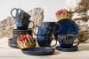 AD STRIPES Čajová súprava 6 osôb (18 ks) reaktívny porcelán tmavomodrý námornícka modrá - obrázok 2