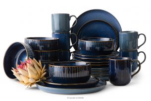 AD STRIPES, https://konsimo.sk/kolekcie/ad-stripes/ Súprava na obed a večeru 6 osôb (24 ks) reaktívny porcelán tmavomodrý námornícka modrá - obrázok