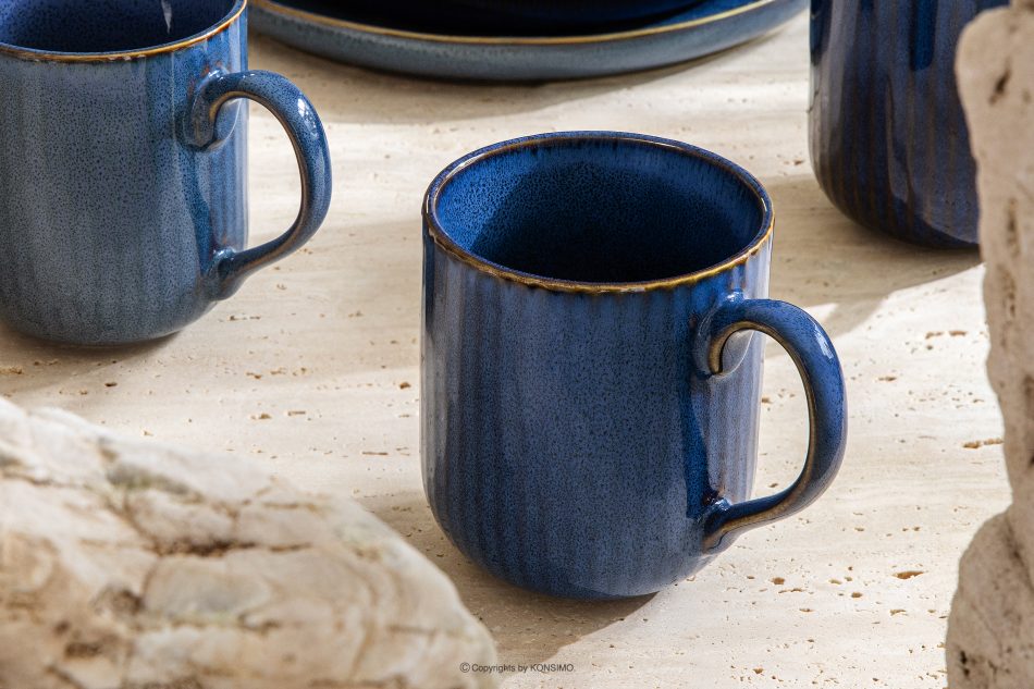 AD STRIPES Súprava na obed a večeru 6 osôb (24 ks) reaktívny porcelán tmavomodrý námornícka modrá - obrázok 15