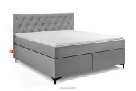 Kontinentální postel z velurové tkaniny s matrací a topperem 160 cm světle šedá