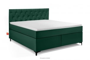 ARDEA, https://konsimo.sk/kolekcie/ardea/ Kontinentálna posteľ Bonell pružiny zamat látka 160 cm tmavozelená tmavozelená - obrázok
