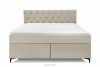 ARDEA Kontinentální postel s topperem sametová 160 cm krémová krémová - obrázok 4