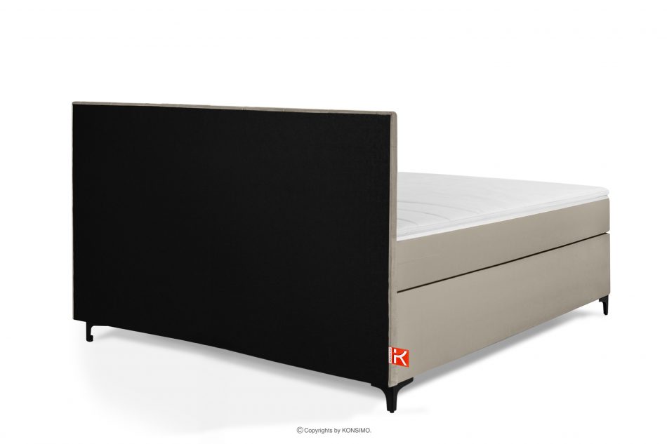 ARDEA Kontinentální postel s topperem sametová 160 cm krémová krémová - obrázok 4