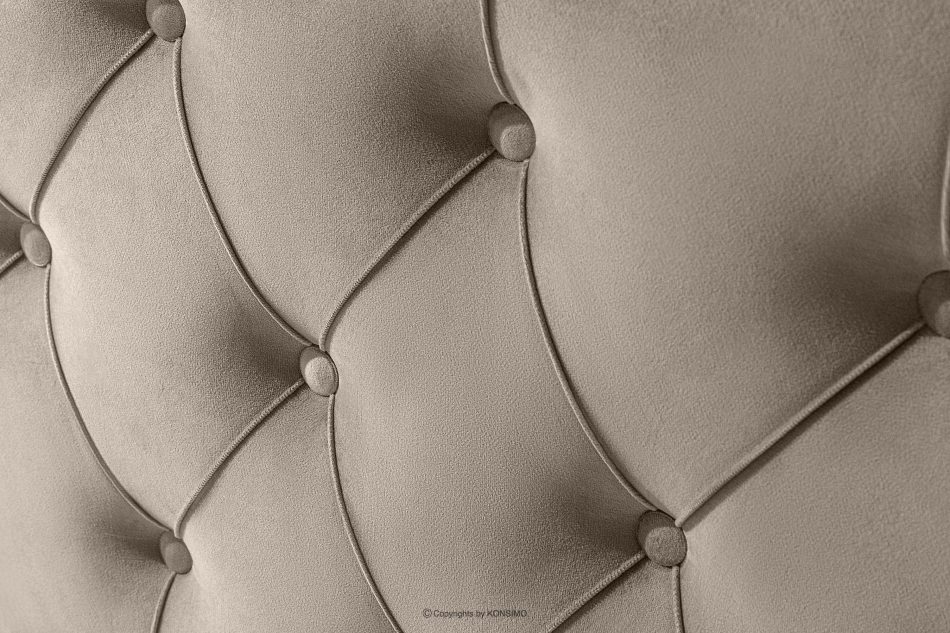 ARDEA Kontinentální postel s topperem velur 160 cm béžová béžová - obrázok 5