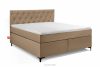 ARDEA Kontinentální postel s topperem samet 160 cm tmavě béžová tmavá béžová - obrázok 1