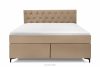 ARDEA Kontinentální postel s topperem samet 160 cm tmavě béžová tmavá béžová - obrázok 4