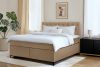 ARDEA Kontinentální postel s topperem samet 160 cm tmavě béžová tmavá béžová - obrázok 13