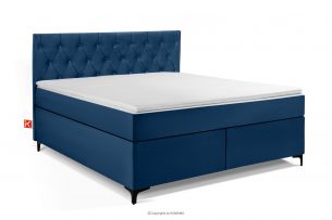 ARDEA, https://konsimo.sk/kolekcie/ardea/ Kontinentálna posteľ zo zamatovej látky so snímateľným poťahom matraca 160 cm námornícka modrá námornícka modrá - obrázok