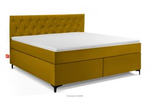 ARDEA, https://konsimo.sk/kolekcie/ardea/ Kontinentálna posteľ Bonell pružiny látka zamat 180 cm žltá žltá - obrázok