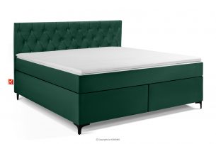 ARDEA, https://konsimo.sk/kolekcie/ardea/ Kontinentálna posteľ Bonell pružiny látka zamat 180 cm tmavozelená tmavozelená - obrázok