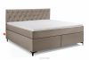 ARDEA Kontinentální postel s topperem z velurové tkaniny 180 cm béžová béžová - obrázok 1