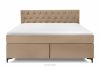 ARDEA Kontinentální postel s topperem samet 180 cm tmavě béžová tmavá béžová - obrázok 4