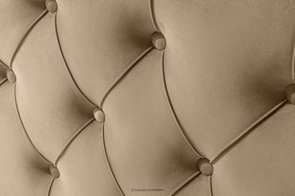 ARDEA Kontinentální postel s topperem samet 180 cm tmavě béžová tmavá béžová - obrázok 5