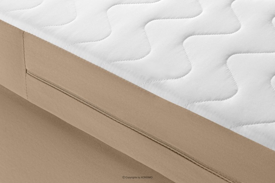 ARDEA Kontinentální postel s topperem samet 180 cm tmavě béžová tmavá béžová - obrázok 6