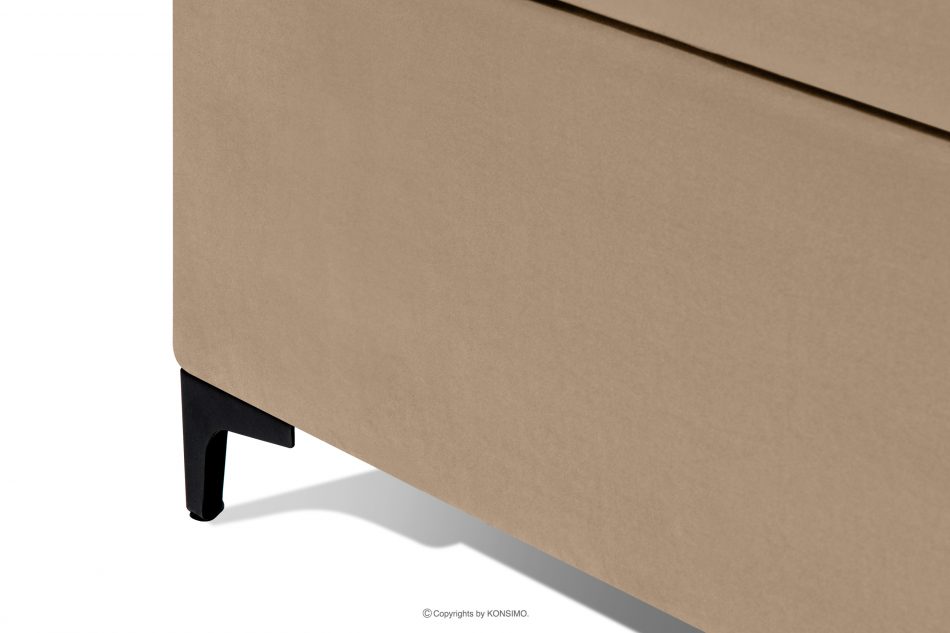 ARDEA Kontinentální postel s topperem samet 180 cm tmavě béžová tmavá béžová - obrázok 11