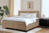 ARDEA Kontinentální postel s topperem samet 180 cm tmavě béžová tmavá béžová - obrázok 13