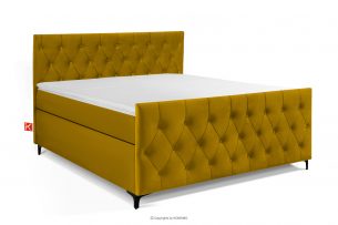 ARDEA, https://konsimo.sk/kolekcie/ardea/ Kontinentálna posteľ Bonell pružiny 160 cm zamat žltá žltá - obrázok