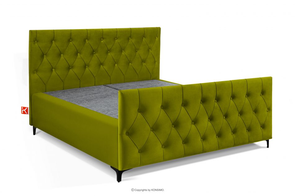 ARDEA Kontinentální postel 160 cm bonell a taštičkové pružiny olivový samet olivová - obrázok 2