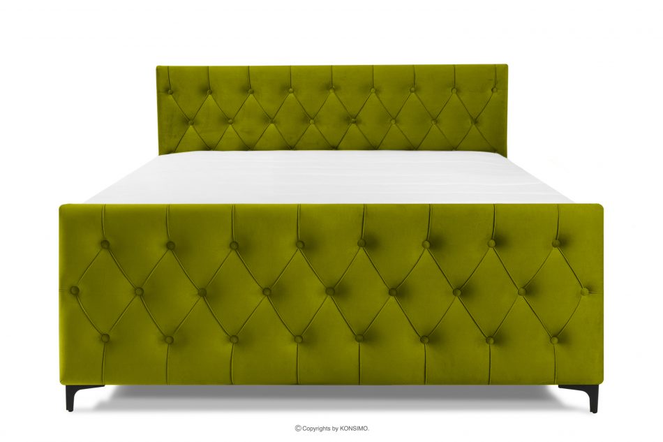 ARDEA Kontinentální postel 160 cm bonell a taštičkové pružiny olivový samet olivová - obrázok 3
