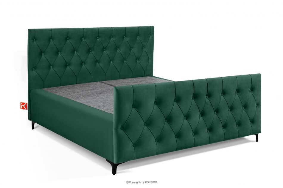 ARDEA Kontinentální postel Bonell a taštičkové pružiny 160 cm tmavě zelený samet tmavozelená - obrázok 2