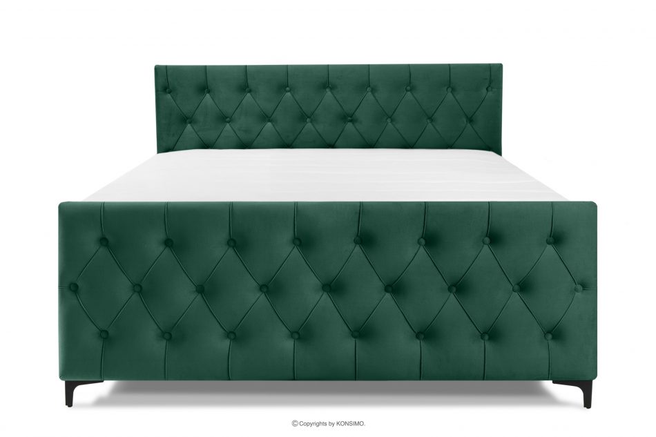ARDEA Kontinentální postel Bonell a taštičkové pružiny 160 cm tmavě zelený samet tmavozelená - obrázok 3