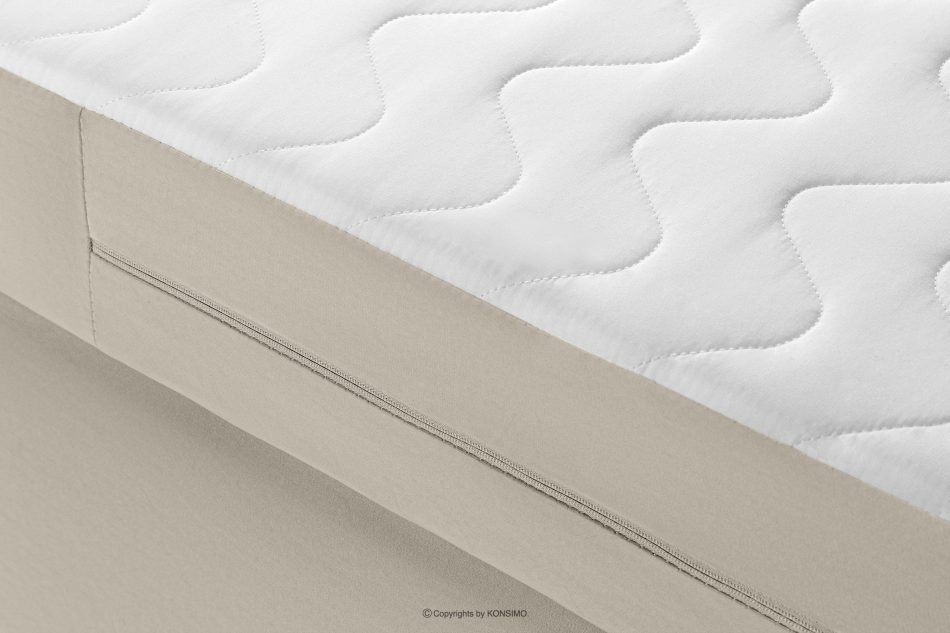 ARDEA Kontinentální postel 160 cm s topperem sametově krémová krémová - obrázok 6