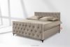 ARDEA Kontinentální postel 160 cm s topperem sametová béžová béžová - obrázok 2