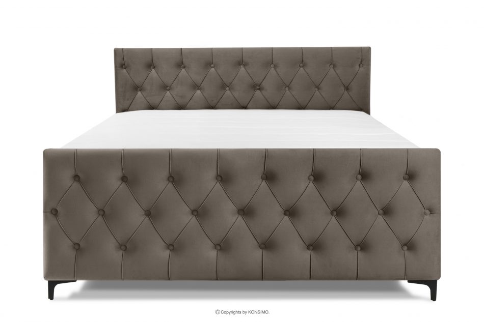 ARDEA Kontinentální postel 160 cm s bonelovými a taštičkovými pružinami hnědá sametová hnedá - obrázok 3