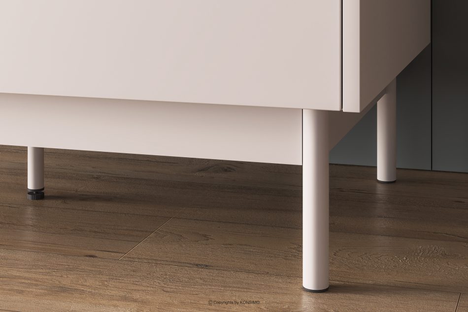 NALIA Elegantná ryhovaná komoda krémová/dubová krémová/dubová - obrázok 5