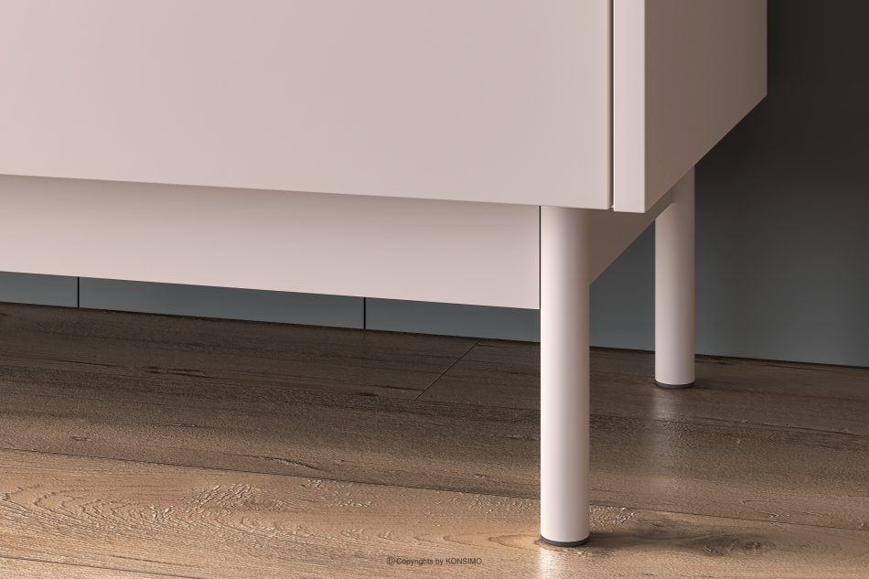 NALIA Elegantná veľká ryhovaná komoda krémová/dub krémová/dubová - obrázok 5