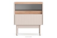 Elegantný ryhovaný nočný stolík krémový/dub