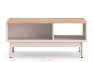 NALIA, https://konsimo.sk/kolekcie/nalia/ Elegantný ryhovaný konferenčný stolík krémový/dub krémová/dubová - obrázok