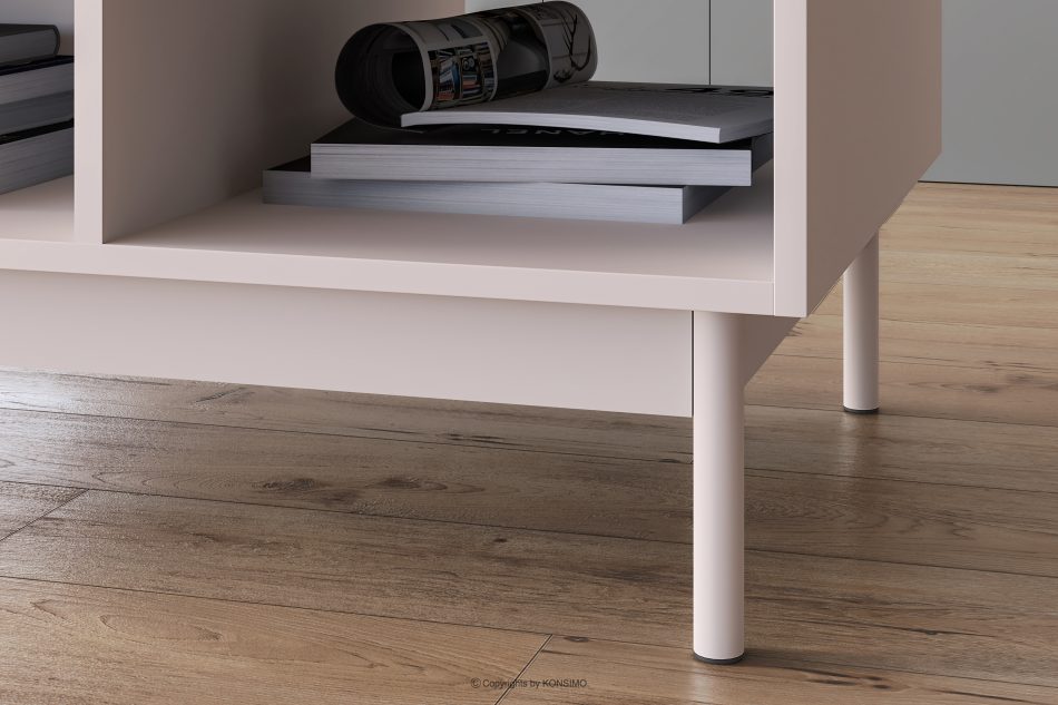 NALIA Elegantný ryhovaný konferenčný stolík krémový/dub krémová/dubová - obrázok 3