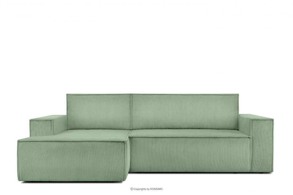 NAPI Rozkladacia rohová pohovka do obývačky mätová manšestrová ľavá mäta - obrázok 0