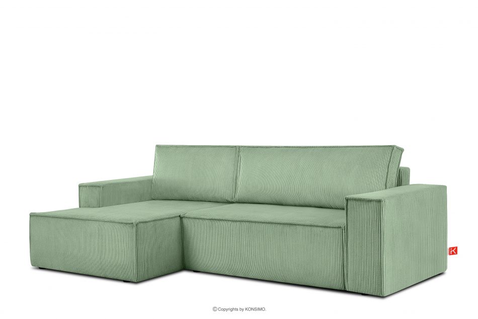 NAPI Rozkladacia rohová pohovka do obývačky mätová manšestrová ľavá mäta - obrázok 2