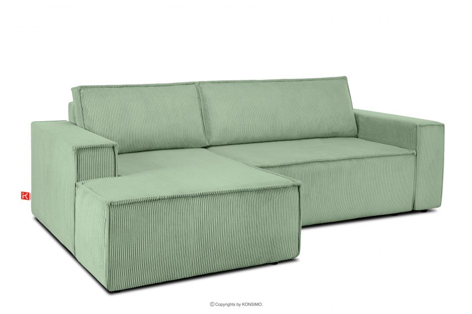 NAPI Rozkladacia rohová pohovka do obývačky mätová manšestrová ľavá mäta - obrázok 3