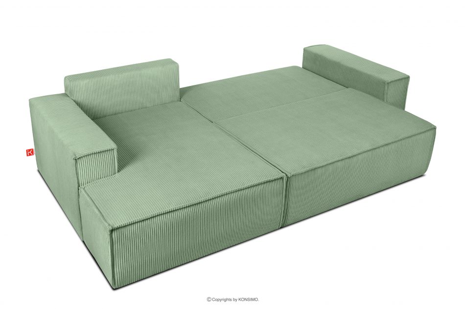 NAPI Rozkladacia rohová pohovka do obývačky mätová manšestrová ľavá mäta - obrázok 6