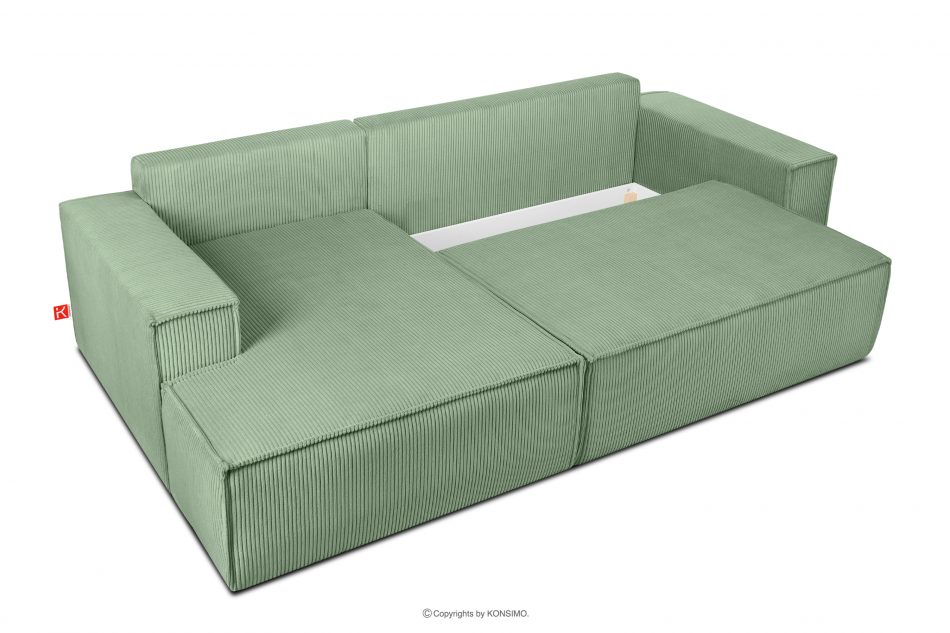 NAPI Rozkladacia rohová pohovka do obývačky mätová manšestrová ľavá mäta - obrázok 7