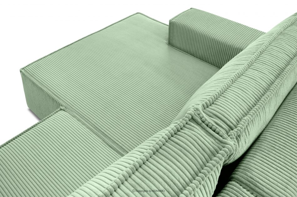 NAPI Rozkladacia rohová pohovka do obývačky mätová manšestrová ľavá mäta - obrázok 9