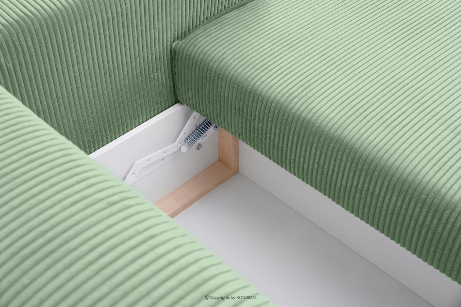 NAPI Rozkladacia rohová pohovka do obývačky mätová manšestrová ľavá mäta - obrázok 13