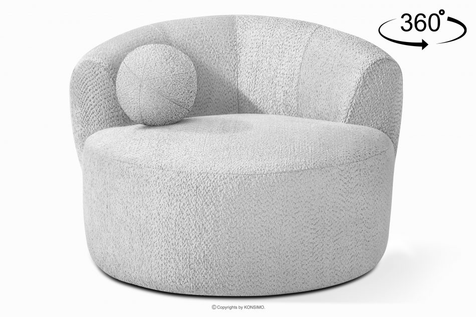 VIRA Otočné kreslo zo sivej šenilovej látky šedá - obrázok 0