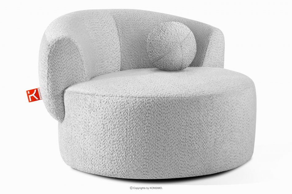 VIRA Otočné kreslo zo sivej šenilovej látky šedá - obrázok 2