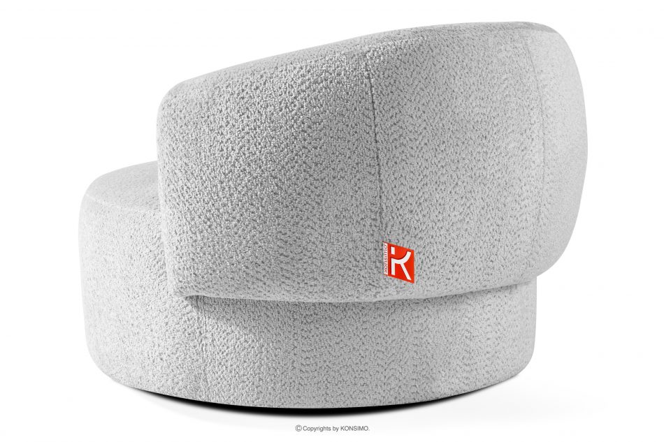 VIRA Otočné kreslo zo sivej šenilovej látky šedá - obrázok 3