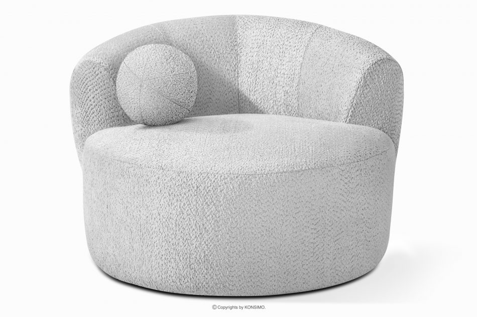 VIRA Otočné kreslo zo sivej šenilovej látky šedá - obrázok 5