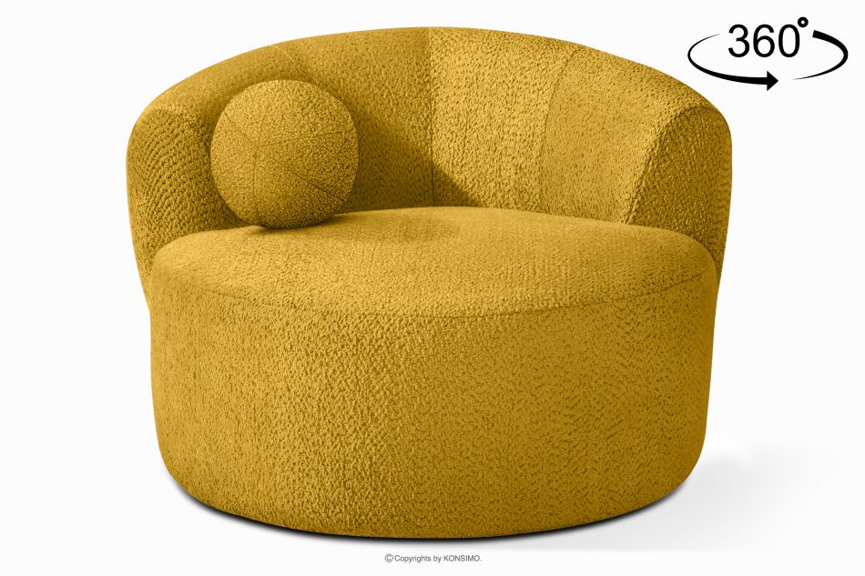 VIRA Otočné kreslo šenilová látka žltá žltá - obrázok 0