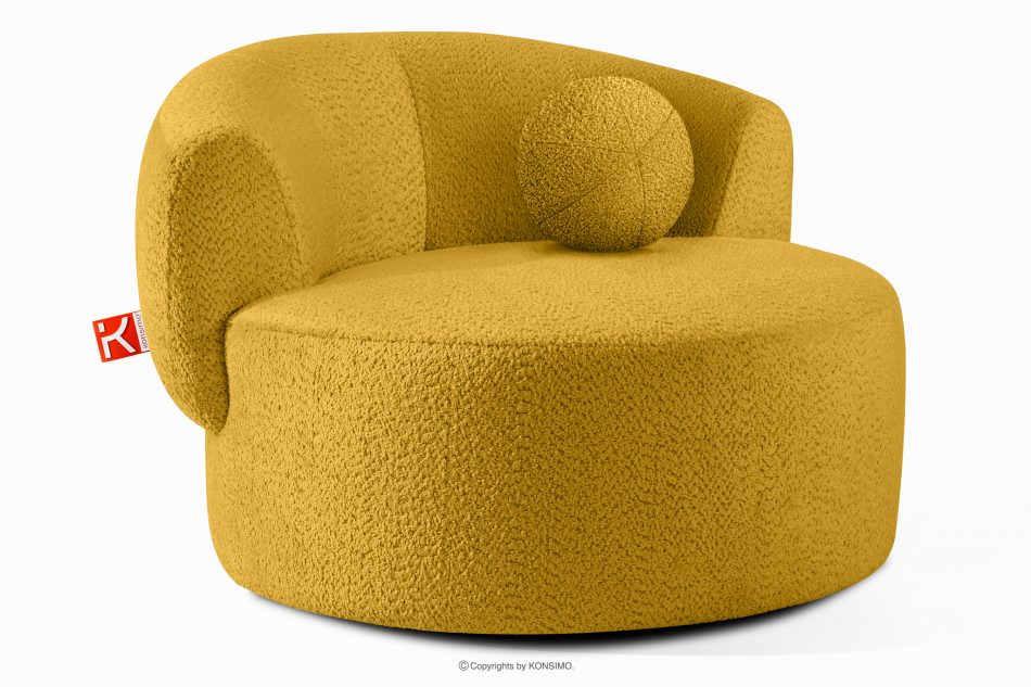 VIRA Otočné kreslo šenilová látka žltá žltá - obrázok 2