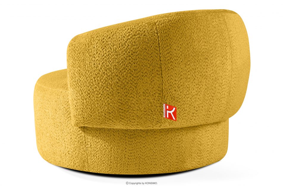 VIRA Otočné kreslo šenilová látka žltá žltá - obrázok 3